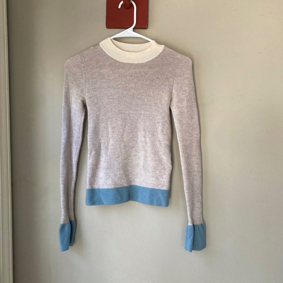 See By Chloe 100% Wool Light Tan Ruffle Cuff Sleeve Sweater S - Picture 1 of 8